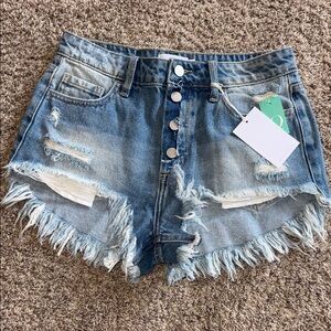 Celo distressed 100% cotton denim shorts size small